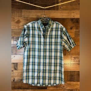 Pendleton Fremont Blue/Yellow Plaid short Sleeve Button Down Size Medium